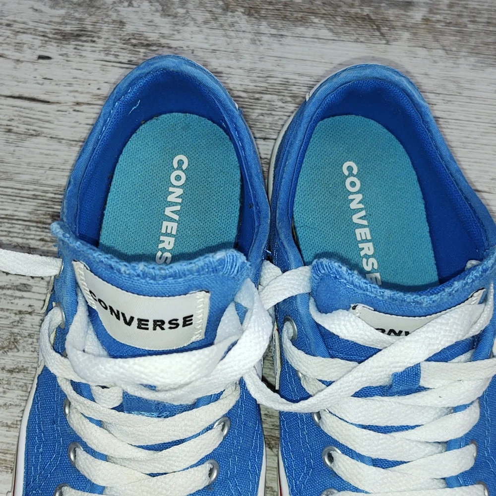 🟦Sz 2 Converse Star Replay Blue Tropic Canvas Sneakers - Picture 13 of 15
